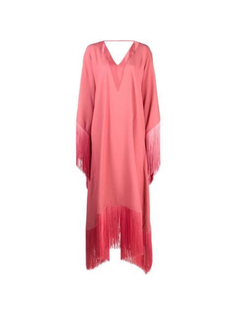 Taller Marmo fringed V-neck kaftan