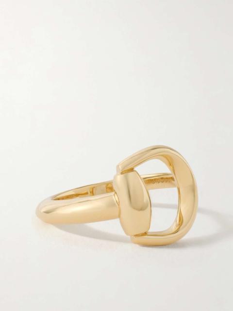 GUCCI Horsebit 18-karat gold ring