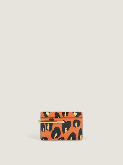 Givenchy PINCH CARD HOLDER IN LEATHER WITH LEAOPARD PRINT