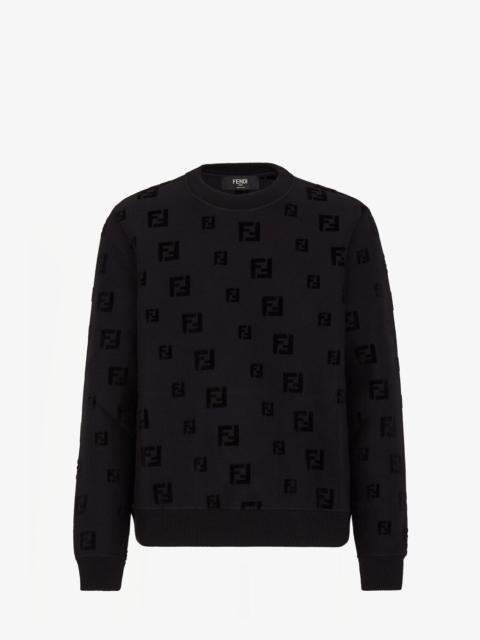 FENDI Black chenille sweatshirt