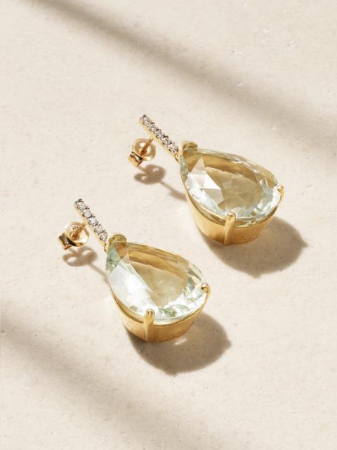 MATEO 14-karat Gold, Amethyst And Diamond Earrings