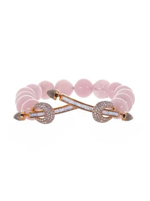 ANANYA Morganite Diamond Jumbo Twin Bar Chakra Bracelet
