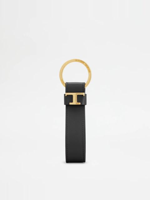Tod's KEY HOLDER IN LEATHER - BLACK