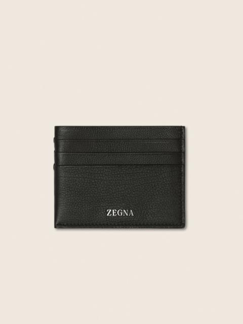 ZEGNA DARK OLIVE GREEN SECONDSKIN CARD CASE