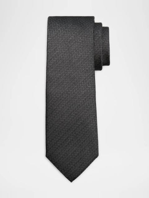 Canali Men's Abstract Micro-Jacquard Silk Tie