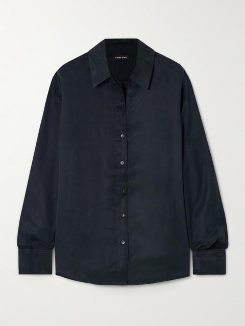ANINE BING Essie Washed Cotton-twill Shirt