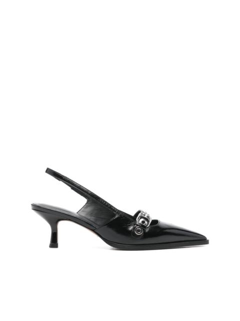 maje 70mm eyelet strap pumps