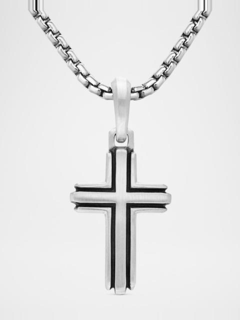 DAVID YURMAN Men's Deco Cross Pendant in Silver, 27mm