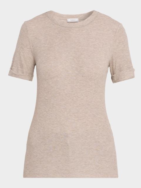 PESERICO Micro-Rib Cotton and Lurex T-Shirt