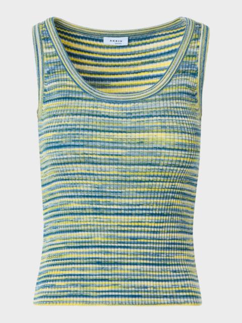 AKRIS Space-Dye Merino Rib Knit Tank Top