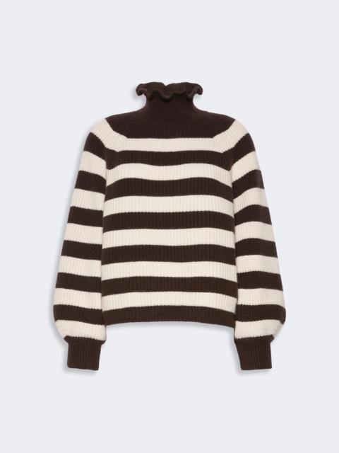Max Mara PONTILE Relaxed-cut wool and cashmere sweater - DARK BROWN