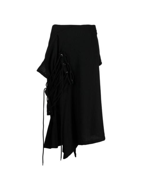 Yohji Yamamoto asymmetric-hem wool skirt