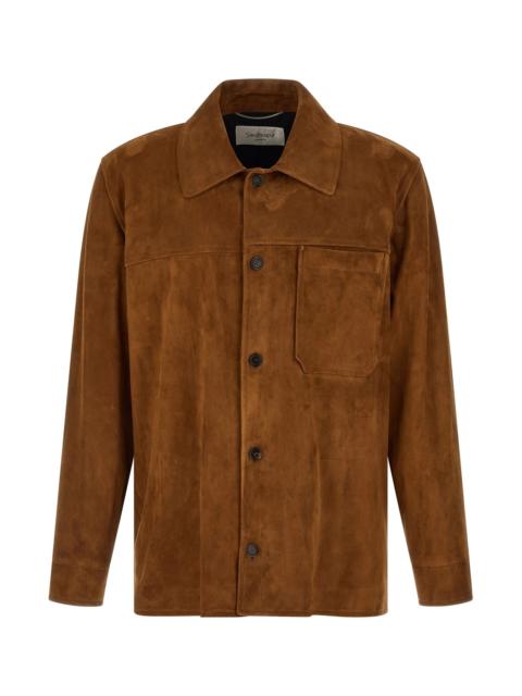 SAINT LAURENT Suede overshirt