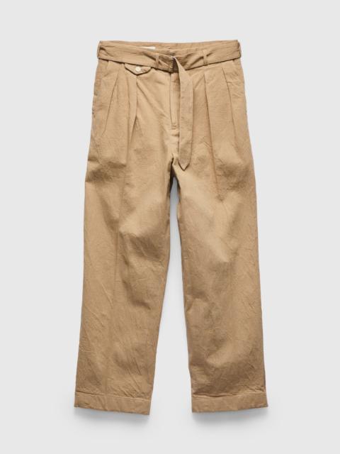 KAPTAIN SUNSHINE Linen Denim Belted Riviera Pants in Beige
