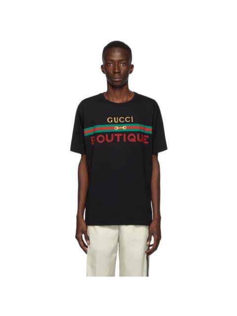 GUCCI Black 'Boutique' Logo T-Shirt