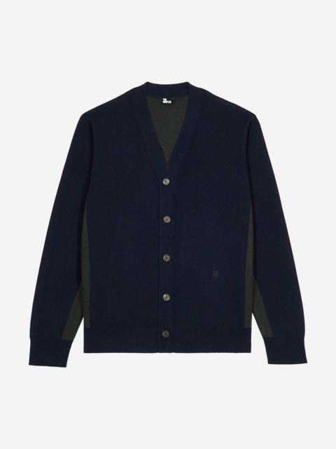 The Kooples NAVY DOUBLE-SIDED WOOL CARDIGAN