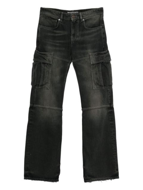 BALENCIAGA whiskering-effect cargo jeans