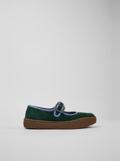 CAMPER Peu Terreno Green Nubuck and Leather Sneakers for Women.