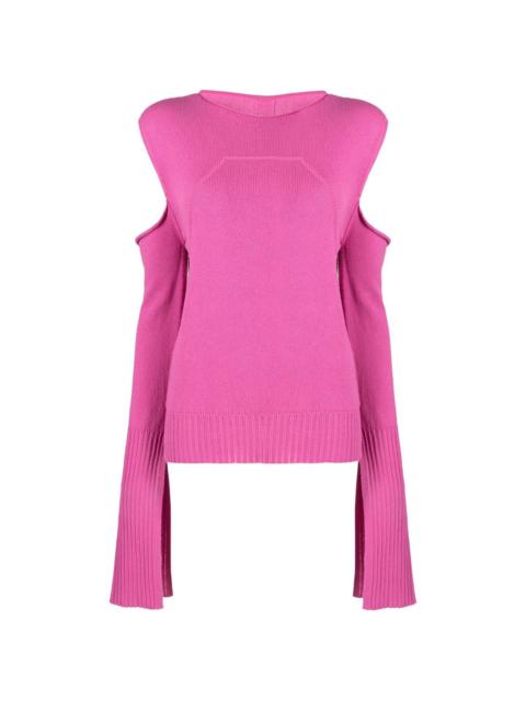 cape-sleeve cut-out jumper