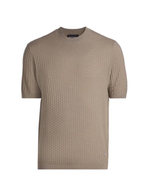 EMPORIO ARMANI Men's Tonal Honeycomb Wool Crewneck Sweater - Tan