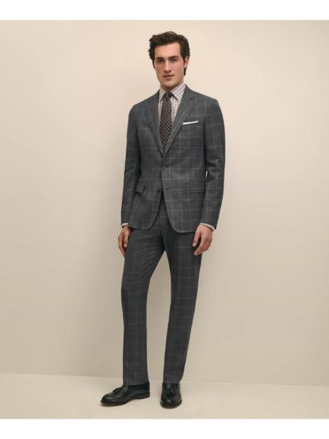 Brooks Brothers Classic Fit Wool Windowpane 1818 Suit
