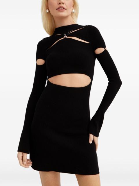 MACH & MACH crystal-heart mini dress