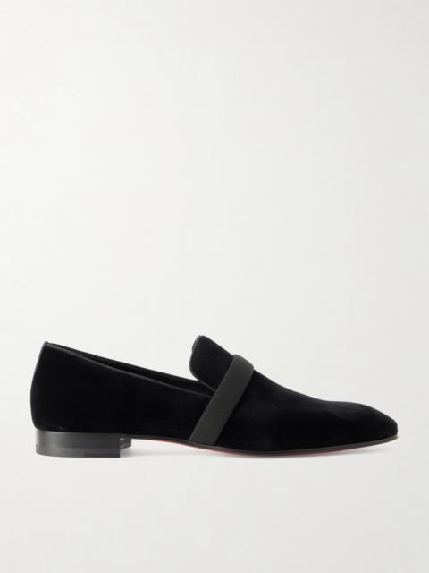 Christian Louboutin Dandydeco Grosgrain-Trimmed Velour Loafers
