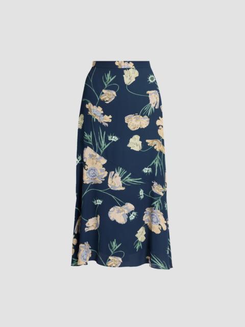 Erdem FLORAL CREPE A-LINE MIDI SKIRT