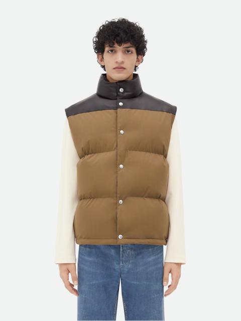 Bottega Veneta Frosted Poplin And Leather Gilet