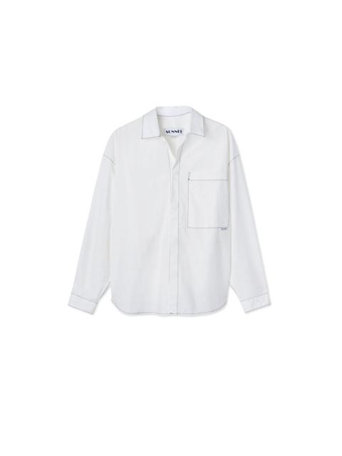 SUNNEI WHITE OVER SHIRT WITH CONTRAST STITCHING