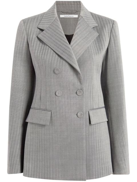 Another Tomorrow herringbone double-breasted blazer