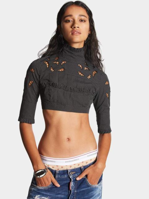 DSQUARED2 LACEY CUT OUT TOP