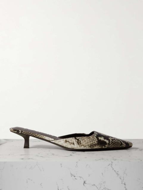 ST. AGNI Mira snake-effect leather mules