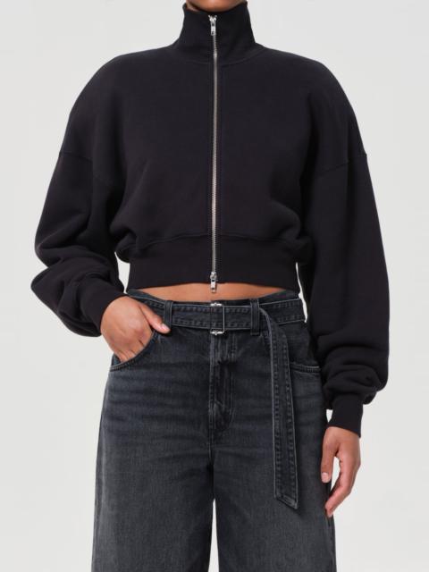 AGOLDE DARBY ZIP UP IN WASHED BLACK