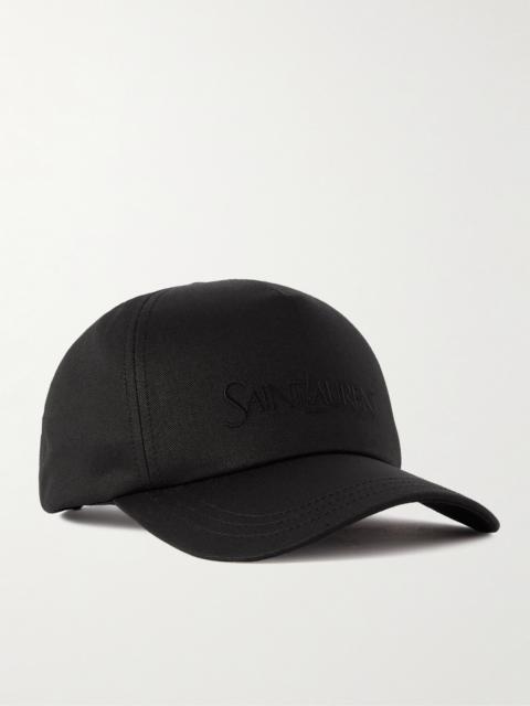 SAINT LAURENT Logo-Embroidered Cotton and Linen-Blend Gabardine Baseball Cap