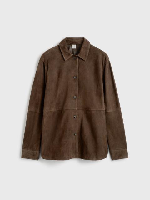 TOTEME Soft suede overshirt bark