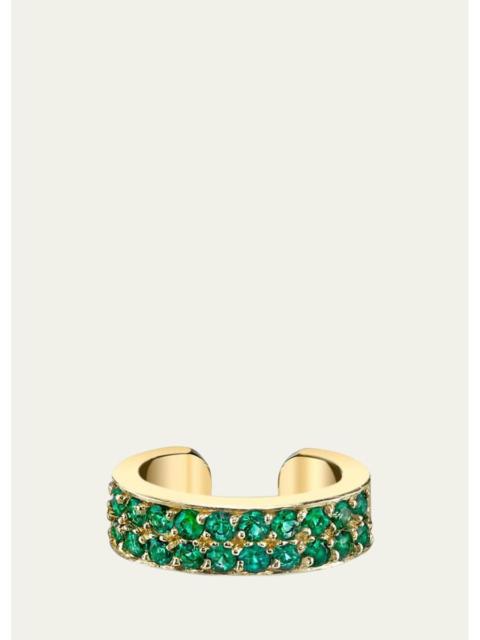 ANITA KO 18K Yellow Gold Two Row Emerald Ear Cuff, Single