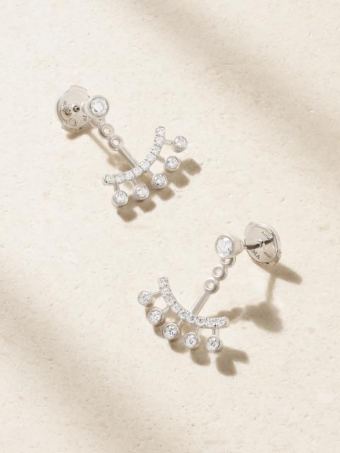 De Beers Dewdrop Jacket 18-karat White Gold Diamond Earrings