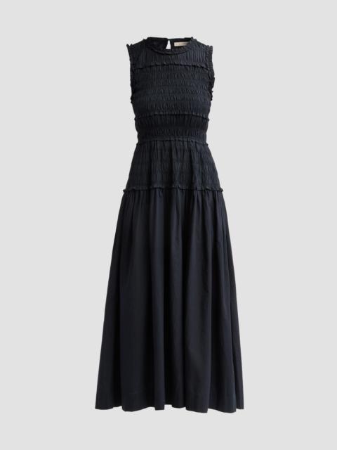 DÔEN Women's Mallory Smocked Cotton Midi Dress - Black