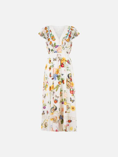 CAMILLA FLUTTER SLEEVE MIDI DRESS WITH FRILL DETAIL MAGIC OF THE MERCADO