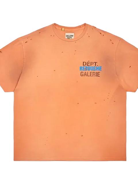 GALLERY DEPT. Distressed Retouche French Logo T-Shirt "Orange & Black" GD340