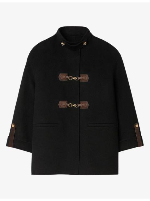 Sandro Oversized Long-Sleeve Wool Pea Coat