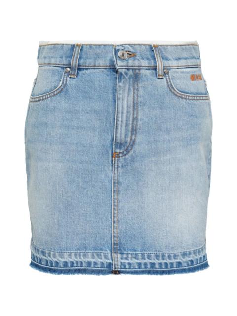 MSGM raw-cut frayed-hem skirt