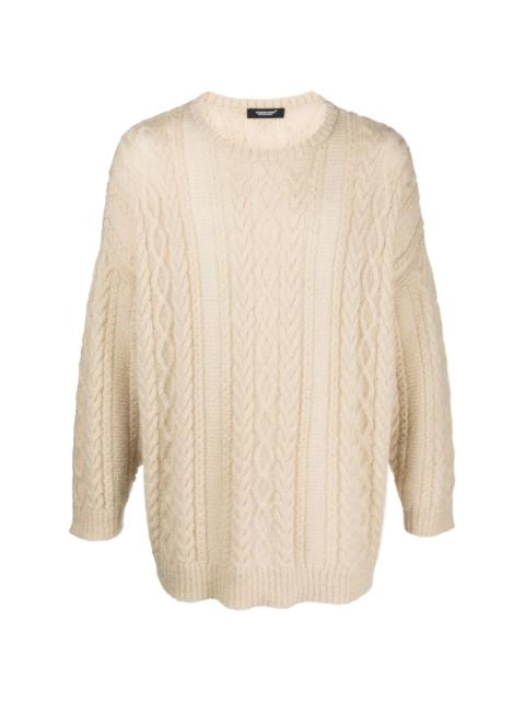 cable-knit crew-neck jumper