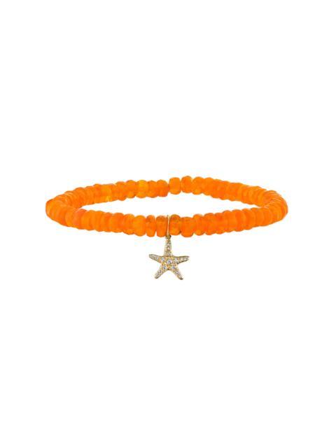 SYDNEY EVAN Orange Starfish Beaded Bracelet