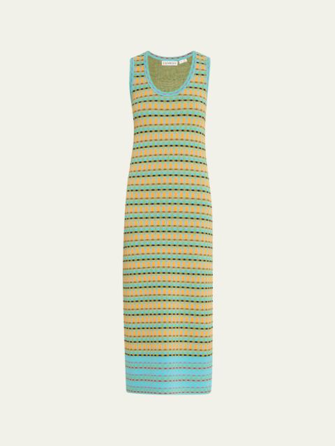 ZANKOV Juliette Scoop-Neck Sleeveless Midi Dress