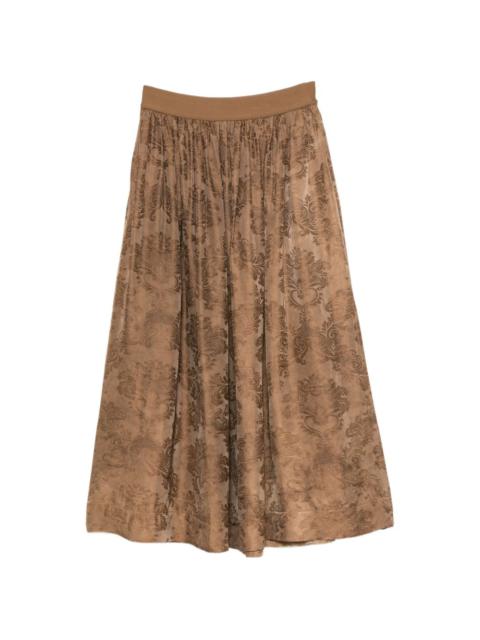 UMA WANG Gillian pattern gathered midi skirt
