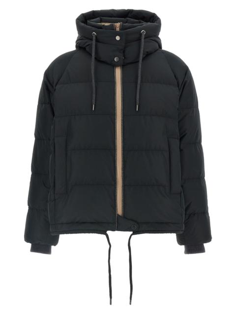 Brunello Cucinelli Down Jacket With Knit And Jewel Details