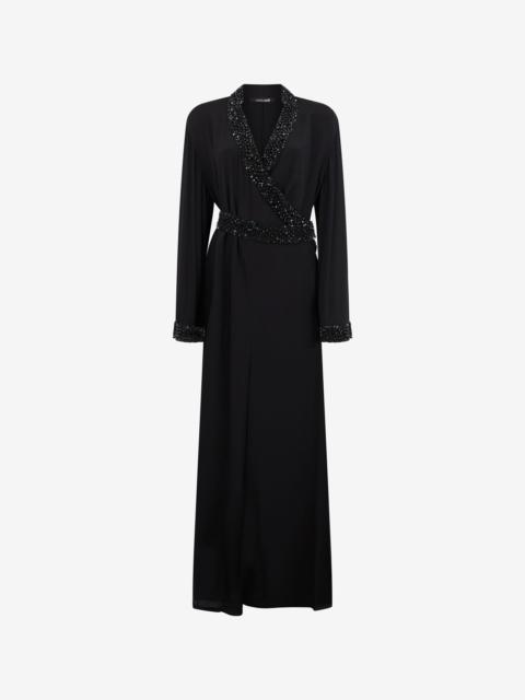Roberto Cavalli Silk Maxi Dress with Embellished Detail