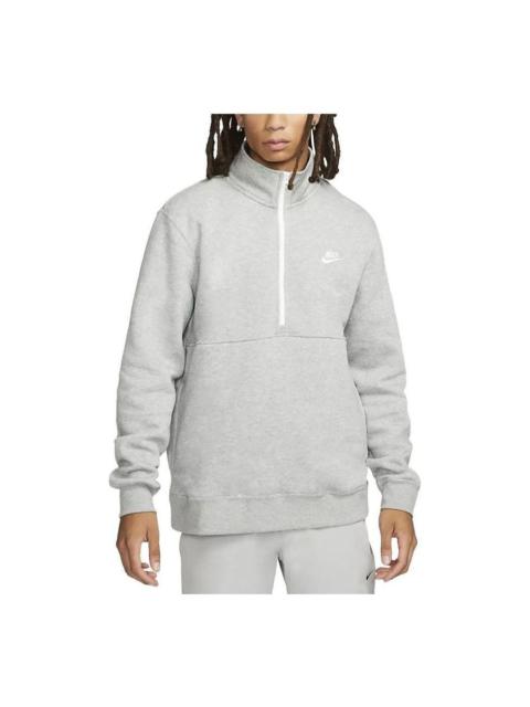 Nike Sportswear Club Brushed-Back 1/2-Zip Sweatshirt 'Grey' DD4732-066